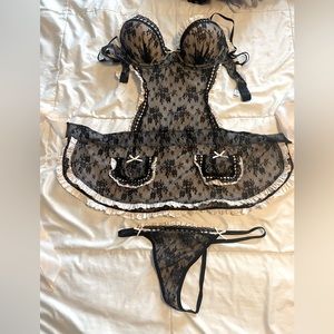 Sexy Bra & Panties Maid Style Set